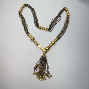 Stella & Dot Retired Bianca Lariat Tassel Pendant Statement Chain Necklace 27"